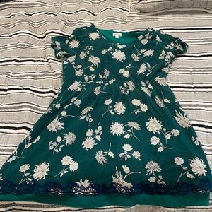 Women’s green floral dress